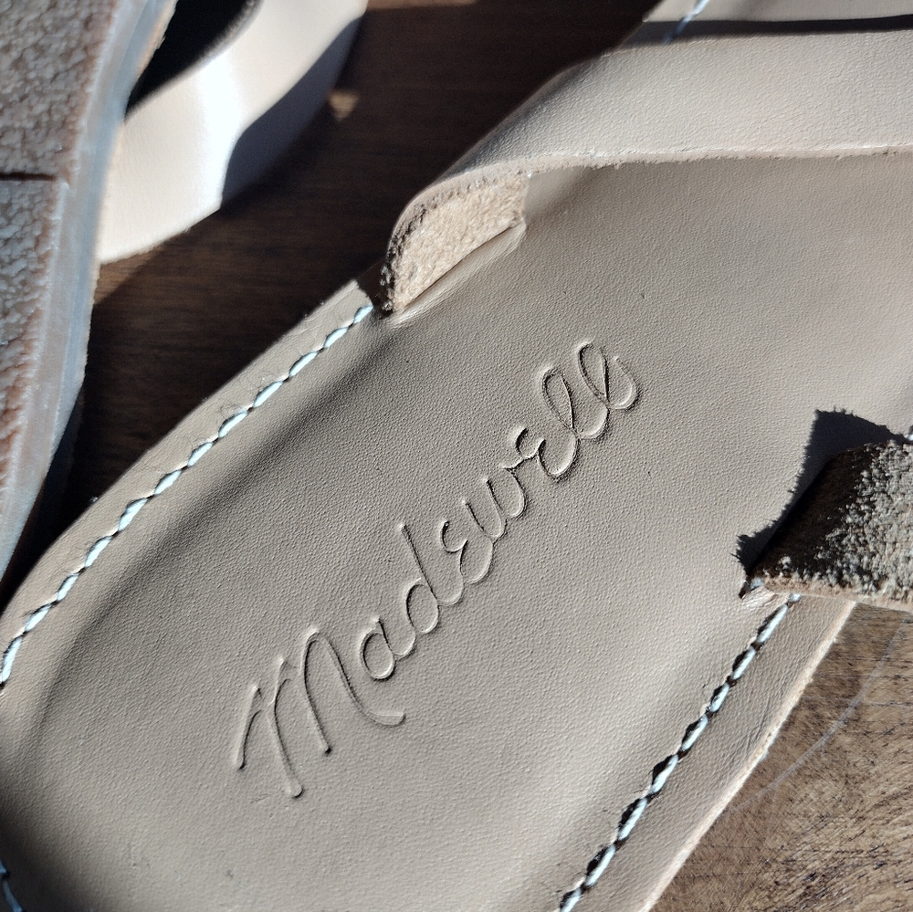 Madewell Tan Leather Boardwalk Thong Sandals Size 8.5 - Picture 8 of 8